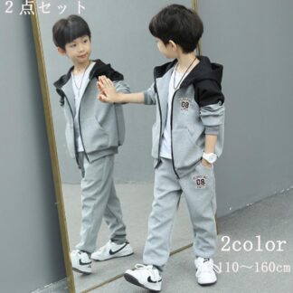 キッズ 子供服 男の子 セットアップ 上下セット フーディー パーカー ジップアップ スポーツ スウェット ジャージ 長袖 長ズボン 修学旅行 ボーイズ