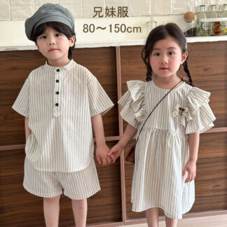 子供服 兄妹セットアップ キッズ ワンピース 女の子 男の子 上下セット ジュニア ベビー服 シャツ 半袖 ショートパンツ 春 夏 おしゃれ 可愛い トップス ボトムス 半ズボン 入学 入園