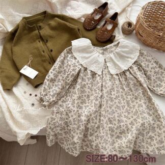 ワンピース キッズ 子供服 女の子 80～130cm ベビー服 長袖ワンピース 春秋 花柄ワンピース 結婚式 子ども服 赤ちゃん 女児 おしゃれ かわいい 七五三 入学 保育園 幼稚園 誕生日 入園