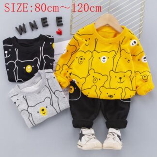 子供服 男の子 女の子 上下セット ジュニア 秋 春 冬 1歳 2歳 3歳ベビー服 80 90 100 110 120 セットアップ くま クマ トレーナー 長袖