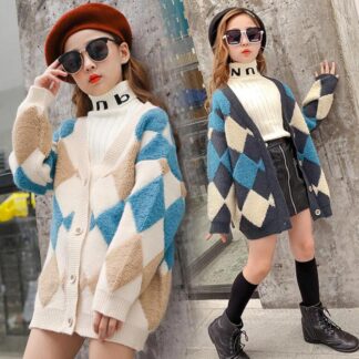 コート ジャケット アウター 子供服 長袖 ニットセーター お洒落 韓国子供服 女の子 ニット 女児トップス 秋冬 セーター カーディガン 130cm 140cm 15 120cm
