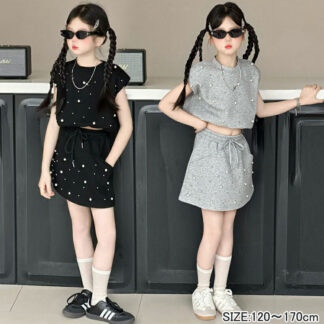 韓国子供服 女の子 夏服 セットアップ 上下セット tシャツ スカート セット 2点セット 七五三 子供セット キッズ ダンス おしゃれ スカートセッ 通園 旅行 カジュアル