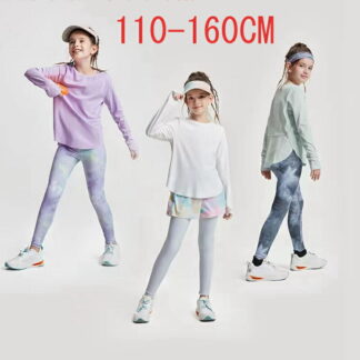 キッズ ヨガウェア 女の子 スポーツシャツ 長袖 Tシャツ トレーニングウェア トップス ストレッチ 通気 速乾 紫外線 ランニングウェア ジュニア 110 120 130 3色