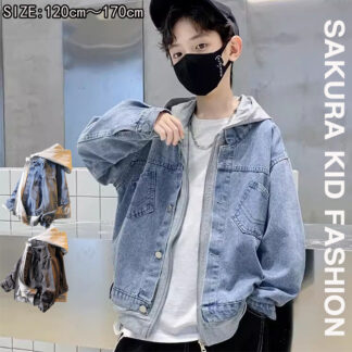 子供服 ジャンパー スウェットデニムジャケット キッズ ジャケット デニム フード付き ブルゾン ジージャン 女の子 男の子 gジャン パーカー 切替え 子供 アウター 長袖 子供コート カジュ
