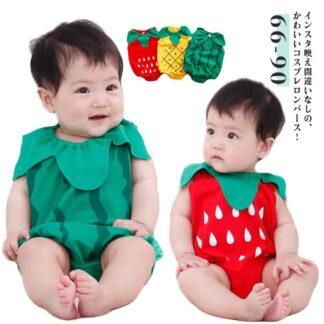 ロンパース 女の子 男の子 インスタ映え カバーオール ノースリーブ ベビー服 仮装 ハチ かわいい 袖なし 可愛い 撮影 ボディースーツ ベビー キャップ スイカ パイナップル 夏 コスプレ