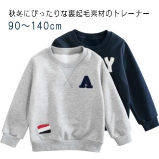 カジュアル 長袖 子供服 キッズ 裏起毛 女の子 トレーナー プルオーバー トップス 男児 英字 暖かい 春 秋 冬 かわいい おしゃれ パーカー 重ね着 男の子 通園 通学 ギ クルーネック