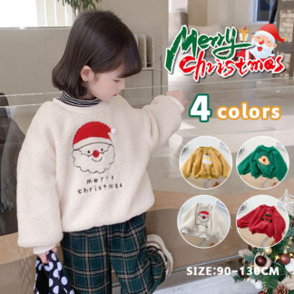 ベビー 子供服 クリスマス 裏起毛 トレーナー キッズ 男の子 女の子 トップス スウェット ポア パーカー 長袖 子供 サンタ服 サンタクロース 雪だるま 柄 アウターウェア ガー トナカイ