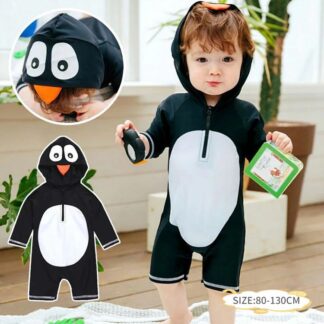 ベビー 子供用 水着 男の子 女の子 パンダ ペンギン オールインワン キッズ 長袖 速乾 スクール水着 スイミング 日焼け防止