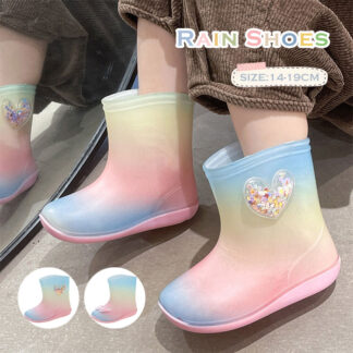子供 レインブーツ 長靴 キッズ レインシューズ 女の子 ベビー ブーツ かわいい リボン付き 梅雨対策 光る 防滑ソール 雨靴