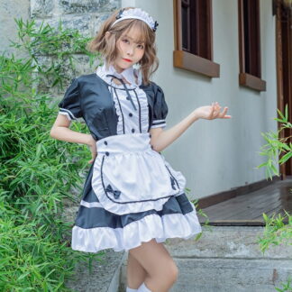 レディース ハロウィン 衣装 ワンピース アニメ cosplay 日系 ロリータ ドレス コスプレ リボン 二次元衣装 少女 メイド ミニ スカート 文化祭 余興 学園祭 ダンス 舞台 仮装 ア