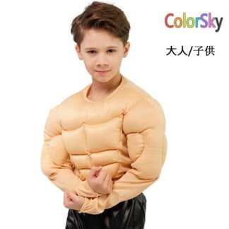 コスプレ 偽胸筋偽腹筋 お笑い男の子 筋肉Tシャツ服装大人 子供服 男の子 誕生日 発表会 イベント 演出服 学園祭 cosplay 出演服 変装 半身仮装 写真撮影