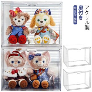 ぬいぐるみ収納ケース 透明 人形ケース ぬいぐるみケース アクリルケース マグネット扉付き 組み立て簡単 クリアケース ディスプレイケース ぬいぐるみ収納 かわいい コレクション コレクションケース
