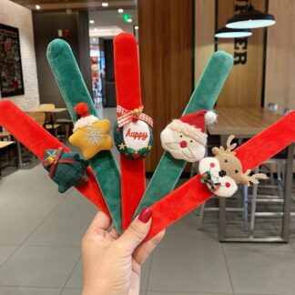 5個セット クリスマス クリスマスツリー サンタさん トナカイ柄 小物 コンパクト カップル 親子 子供 大人 柔らかい素材 ブレスレット パーティー アクセサリー リストバンド コスプレ