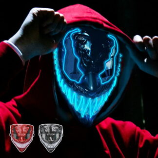 LED 光る ハロウィン マスク お面 ホラー 怖い 笑顔 ピエロ 髑髏 悪魔 コスプレ コスチューム フルフェイス 仮面 仮装 変装 パーティー イベント 宴会 文化祭 屋敷 道具 パ お化け