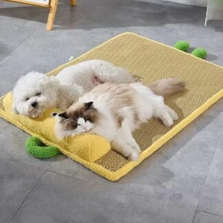 オールシーズン対応 冷却ジェル内蔵 天然ラタン編み 猫犬用ソファベッド 大型 洗えるカバー付きペット ペットグッズ 犬用品 マット 寝具 カドラー ベッド