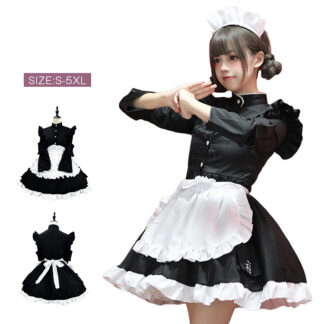 メイド レディース メイド喫茶 メイドカフェ ワンピ コスプレ ワンピース メイド服 正統派メイド 長袖 フリル ボウタイ レース ミニ丈 学園祭 イベント コスチューム ショート 文化祭