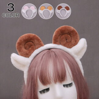 羊 角 ヒツジ ツノ カチューシャ コスプレ ミミ 耳付き 小物 道具 衣装 仮装 ハロウィン パーティ LOLITA