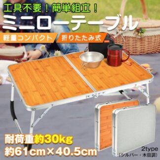ローテーブル 折りたたみ式 ミニテーブル キャンプテーブル 軽量 お手入れ簡単 防水 工具不要 簡単組立 アウトドア キャンプ お釣り 在宅 テレワーク お花見